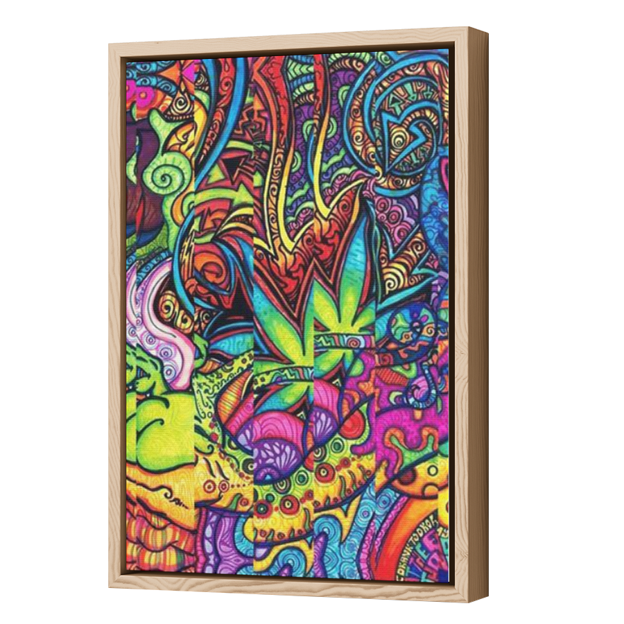 Thumbnail for Canvas - Wood Grain Floating Frame