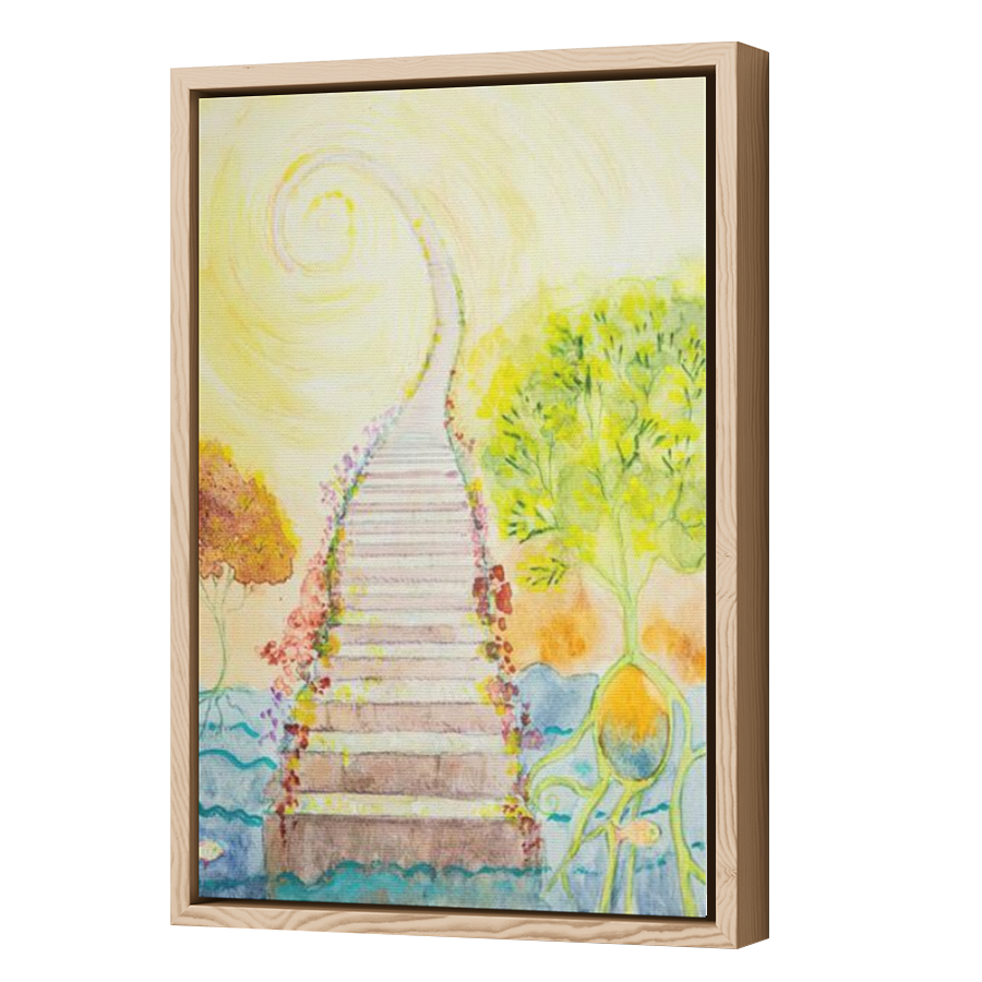Thumbnail for Canvas - Wood Grain Floating Frame