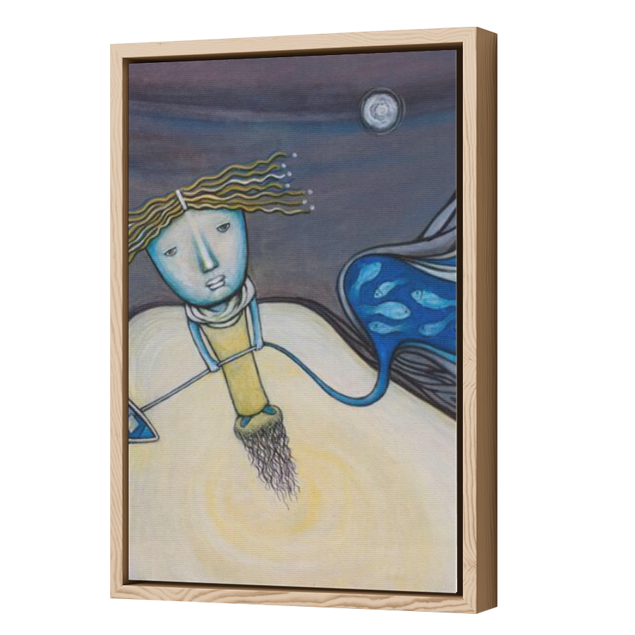 Thumbnail for Canvas - Wood Grain Floating Frame