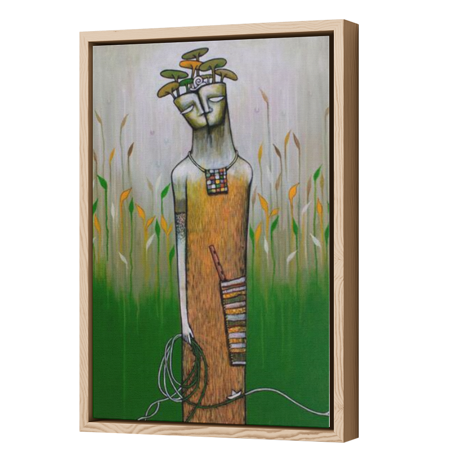 Thumbnail for Canvas - Wood Grain Floating Frame