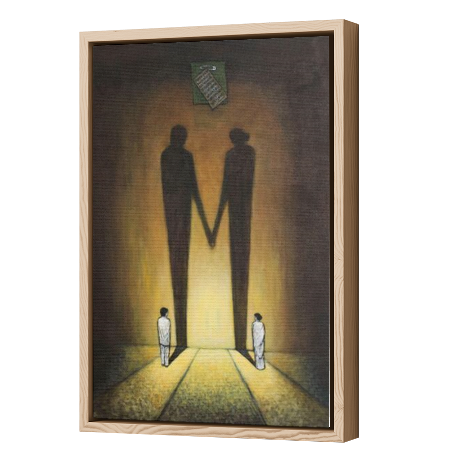 Thumbnail for Canvas - Wood Grain Floating Frame