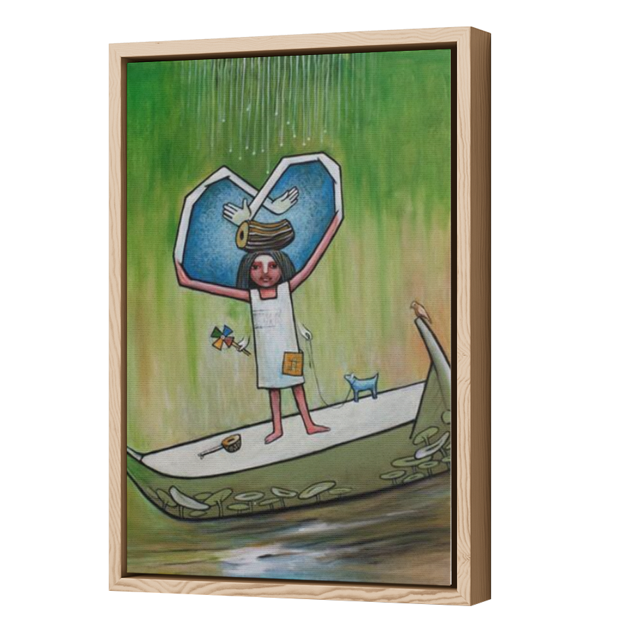 Thumbnail for Canvas - Wood Grain Floating Frame
