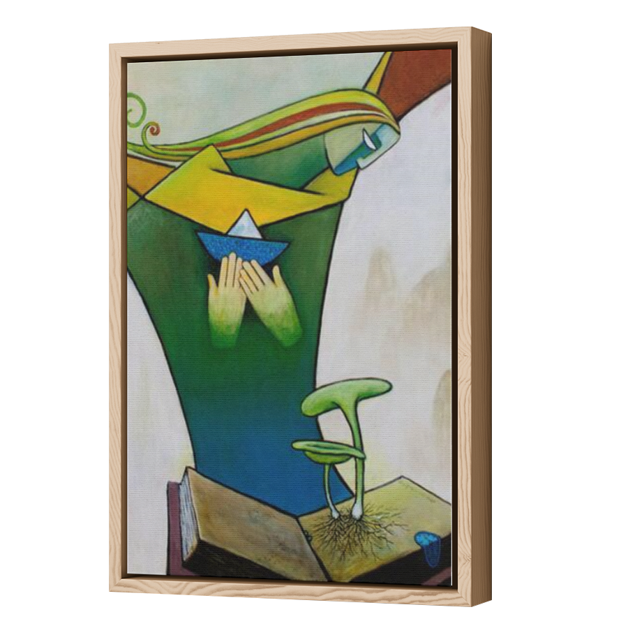 Thumbnail for Canvas - Wood Grain Floating Frame