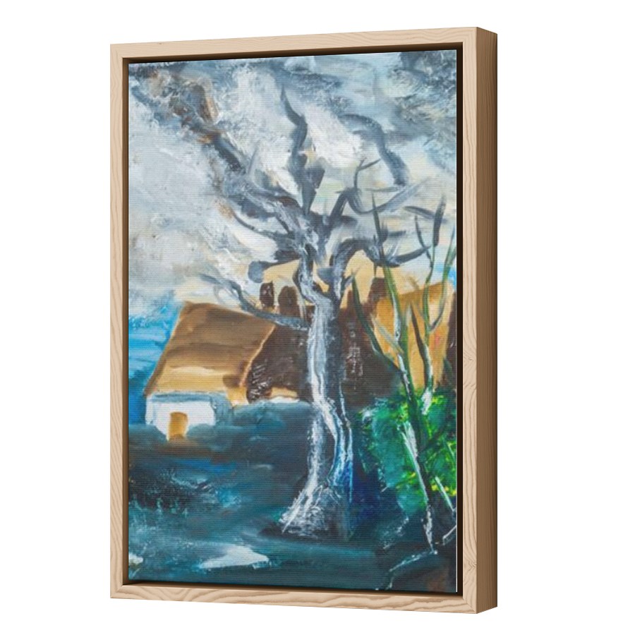 Thumbnail for Canvas - Wood Grain Floating Frame