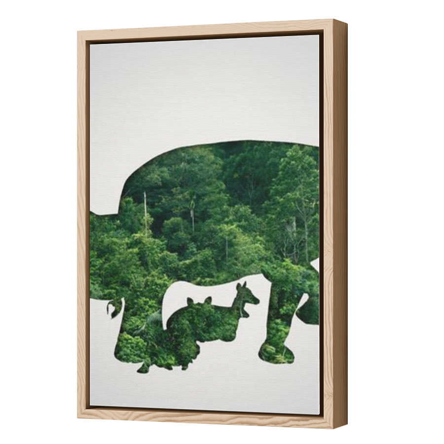 Thumbnail for Canvas - Wood Grain Floating Frame