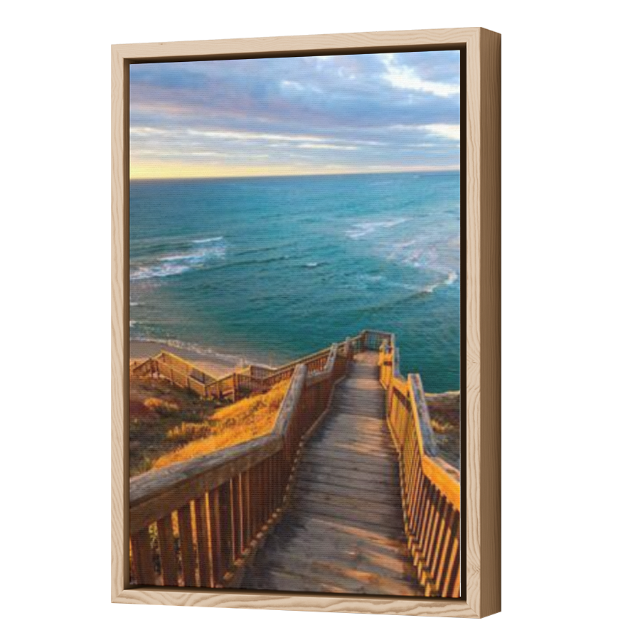 Thumbnail for Canvas - Wood Grain Floating Frame