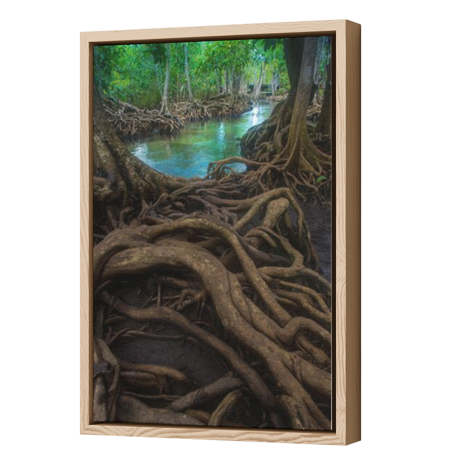 Thumbnail for Canvas - Wood Grain Floating Frame