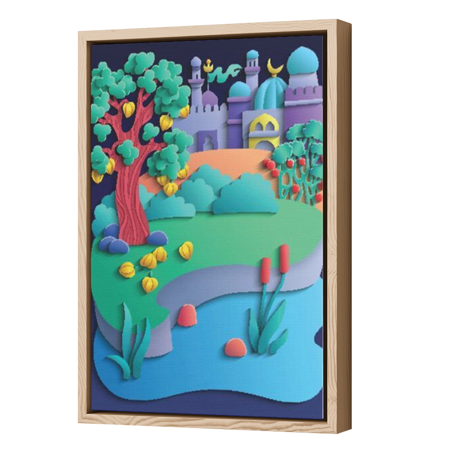 Thumbnail for Canvas - Wood Grain Floating Frame