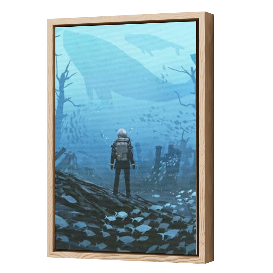 Thumbnail for Canvas - Wood Grain Floating Frame