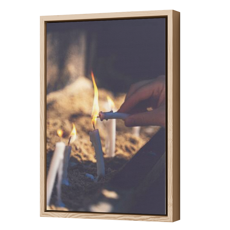 Thumbnail for Canvas - Wood Grain Floating Frame