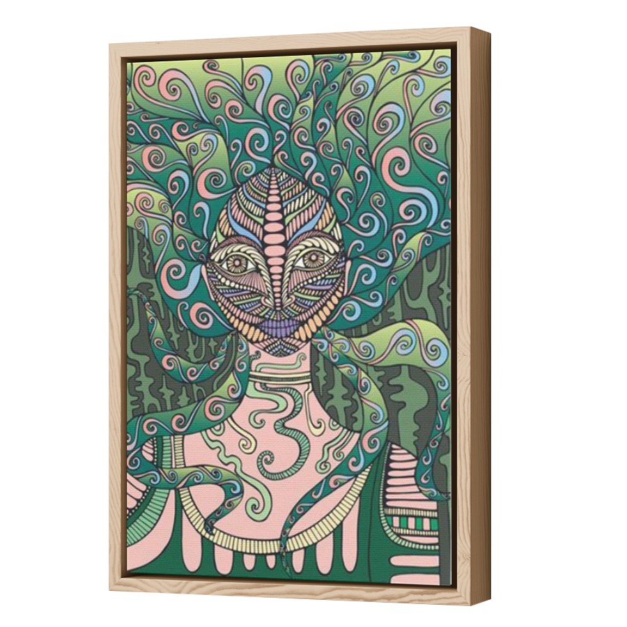 Thumbnail for Canvas - Wood Grain Floating Frame