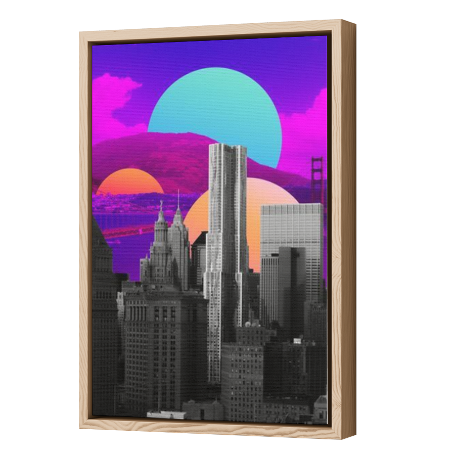 Thumbnail for Canvas - Wood Grain Floating Frame