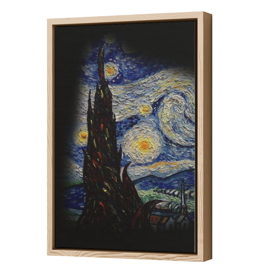 Thumbnail for Canvas - Wood Grain Floating Frame