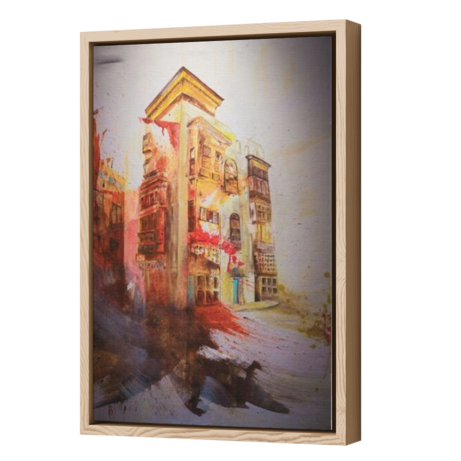 Thumbnail for Canvas - Wood Grain Floating Frame