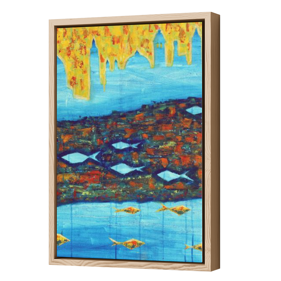 Thumbnail for Canvas - Wood Grain Floating Frame