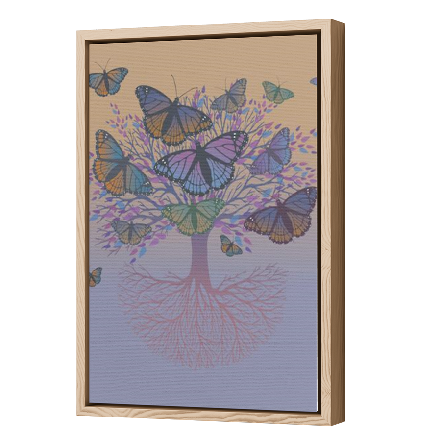 Thumbnail for Canvas - Wood Grain Floating Frame