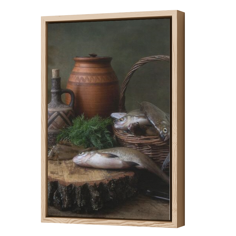 Thumbnail for Canvas - Wood Grain Floating Frame
