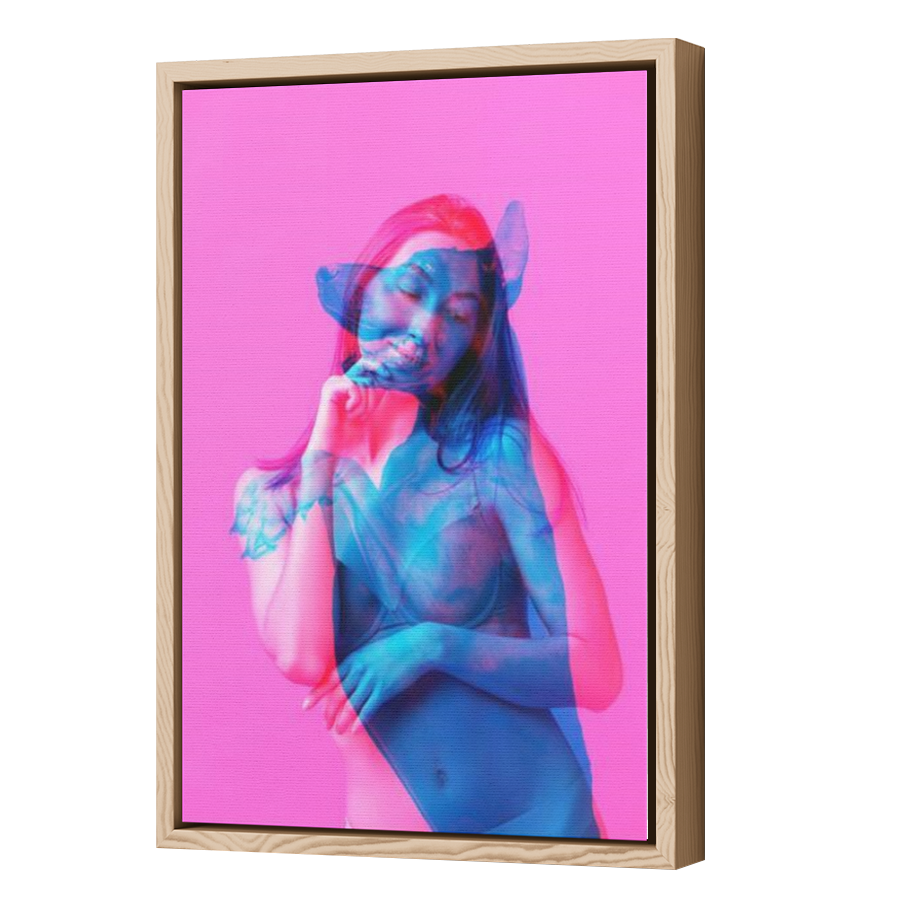 Thumbnail for Canvas - Wood Grain Floating Frame