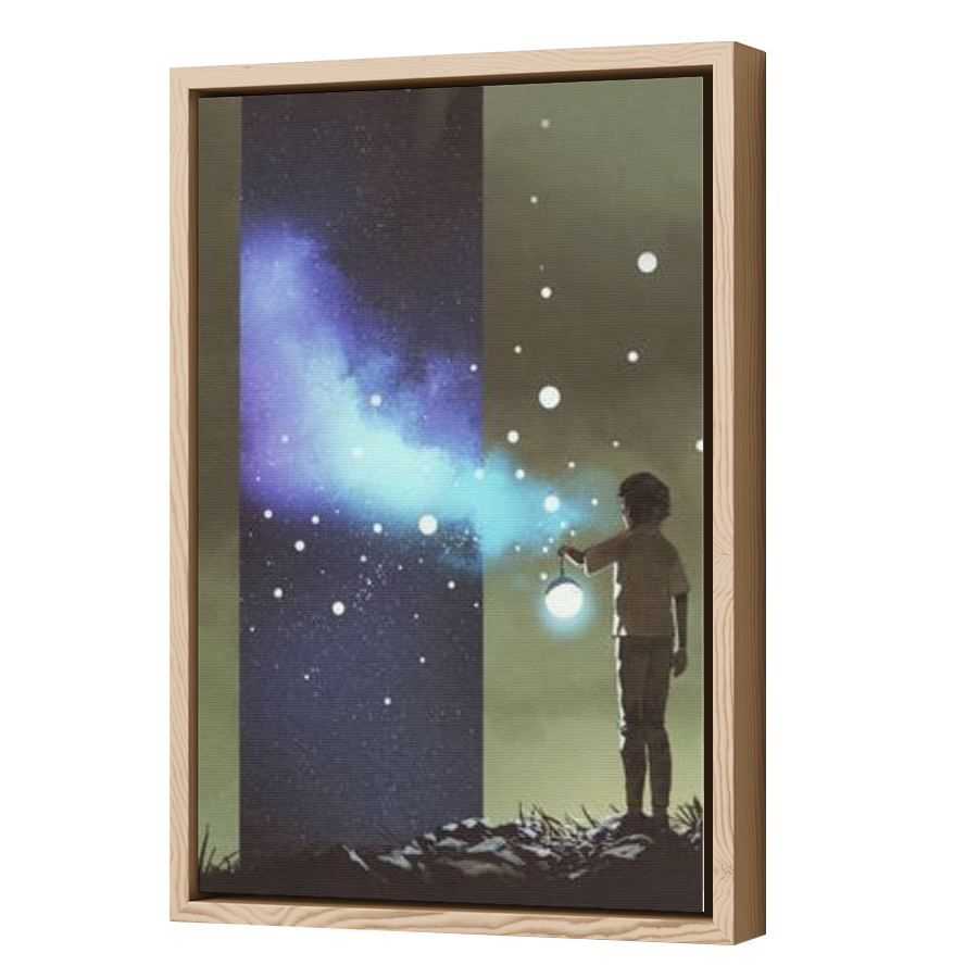 Thumbnail for Canvas - Wood Grain Floating Frame