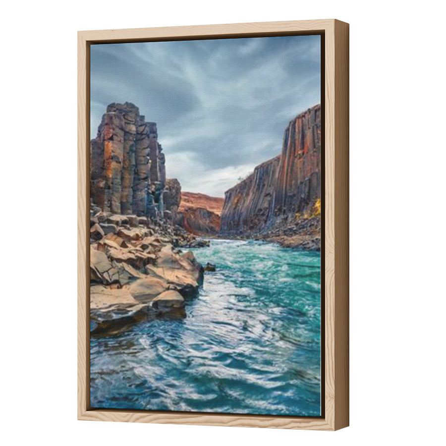 Thumbnail for Canvas - Wood Grain Floating Frame