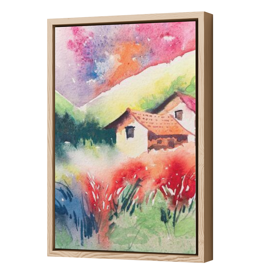 Thumbnail for Canvas - Wood Grain Floating Frame