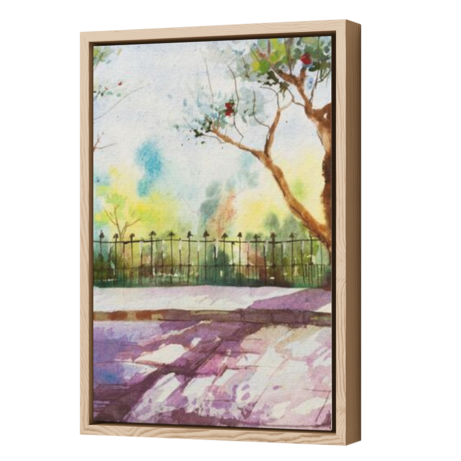 Thumbnail for Canvas - Wood Grain Floating Frame
