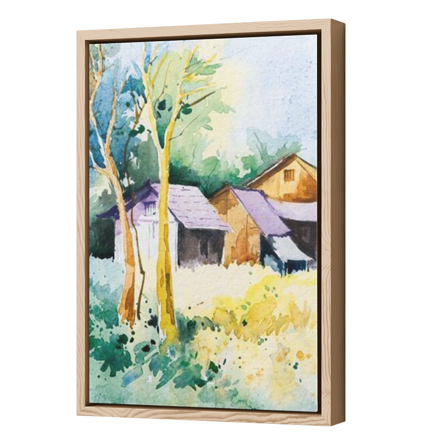 Thumbnail for Canvas - Wood Grain Floating Frame