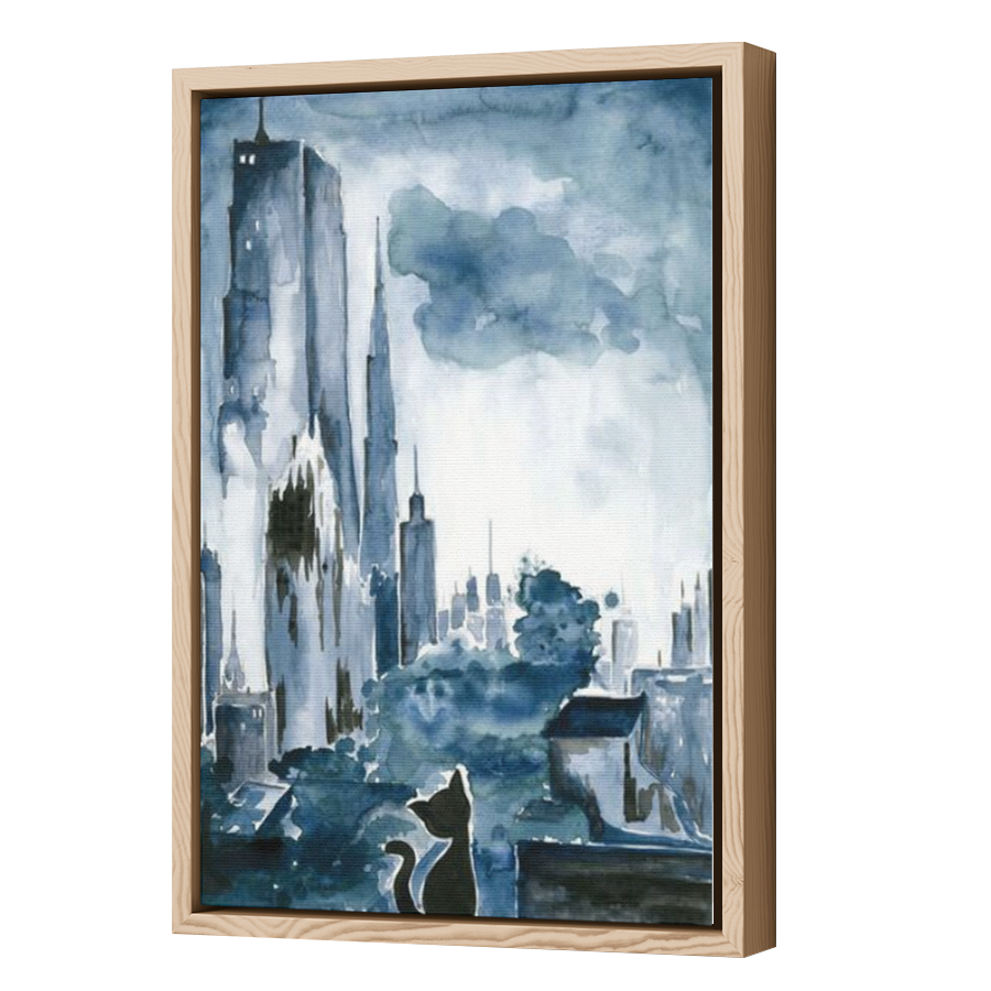 Thumbnail for Canvas - Wood Grain Floating Frame