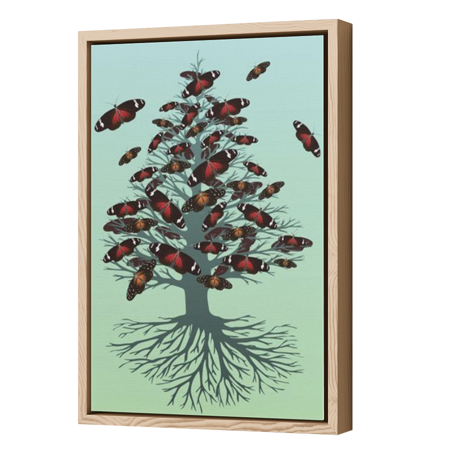 Thumbnail for Canvas - Wood Grain Floating Frame