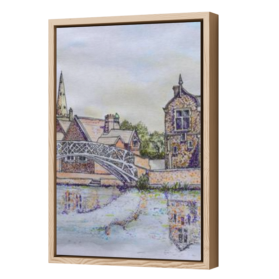 Thumbnail for Canvas - Wood Grain Floating Frame