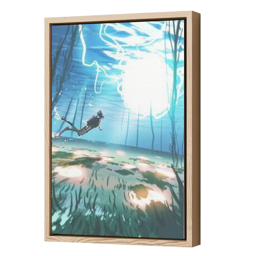 Thumbnail for Canvas - Wood Grain Floating Frame