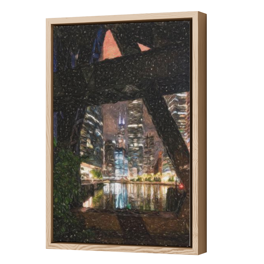 Thumbnail for Canvas - Wood Grain Floating Frame