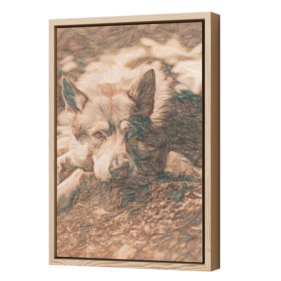 Thumbnail for Canvas - Wood Grain Floating Frame