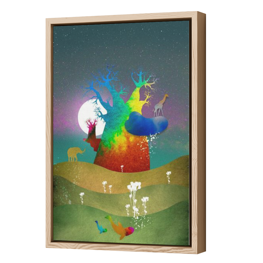 Thumbnail for Canvas - Wood Grain Floating Frame