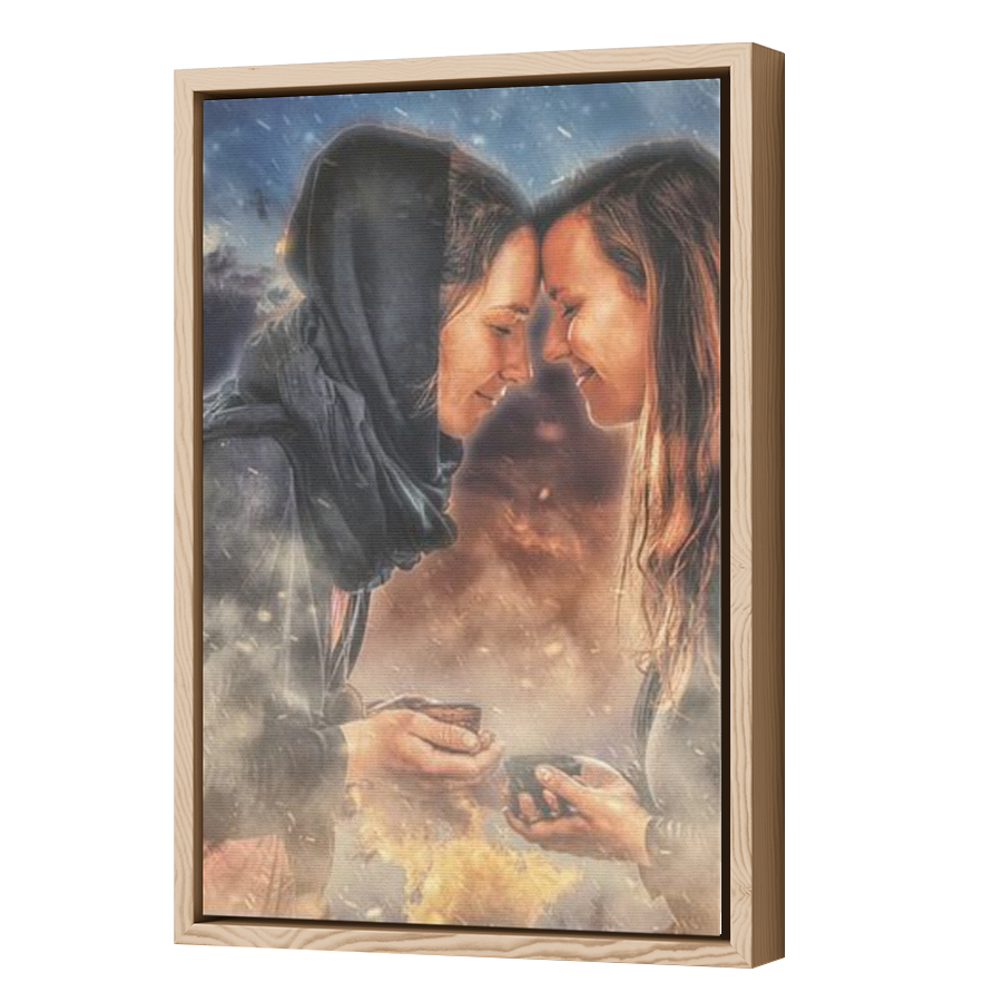 Thumbnail for Canvas - Wood Grain Floating Frame