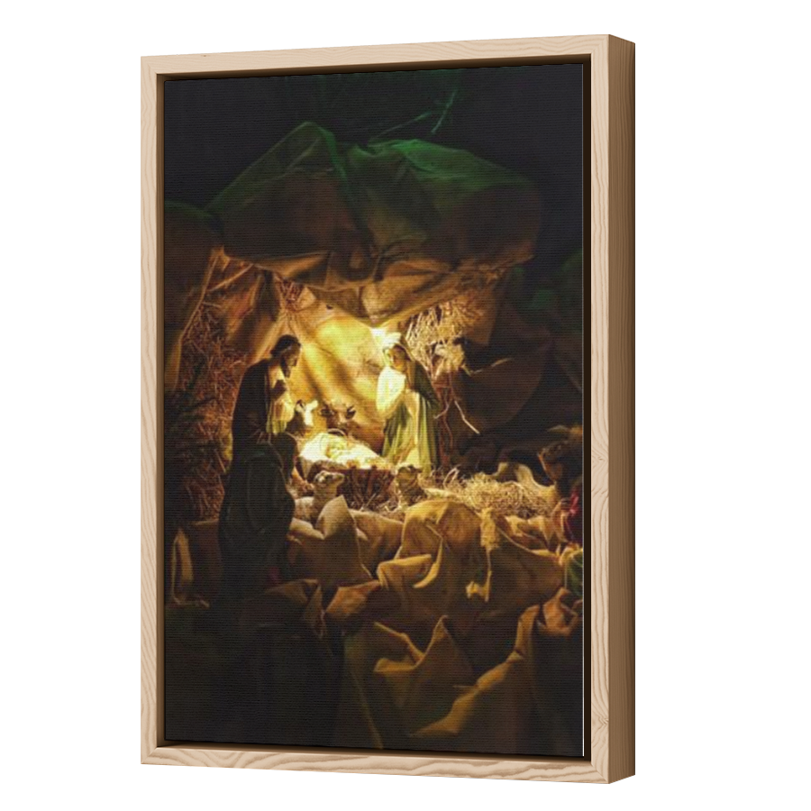 Thumbnail for Canvas - Wood Grain Floating Frame