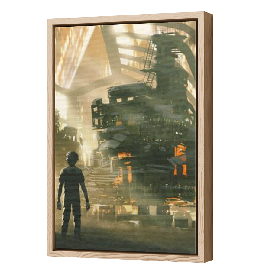 Thumbnail for Canvas - Wood Grain Floating Frame