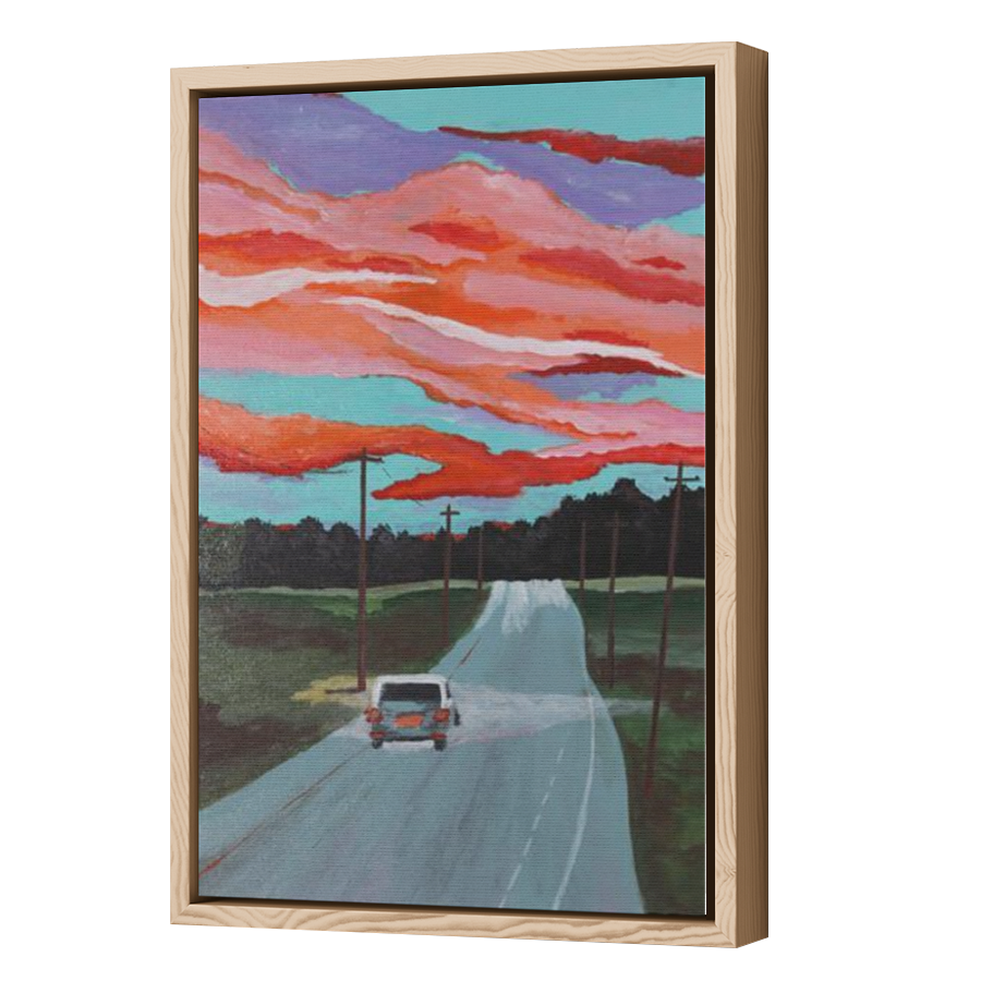 Thumbnail for Canvas - Wood Grain Floating Frame