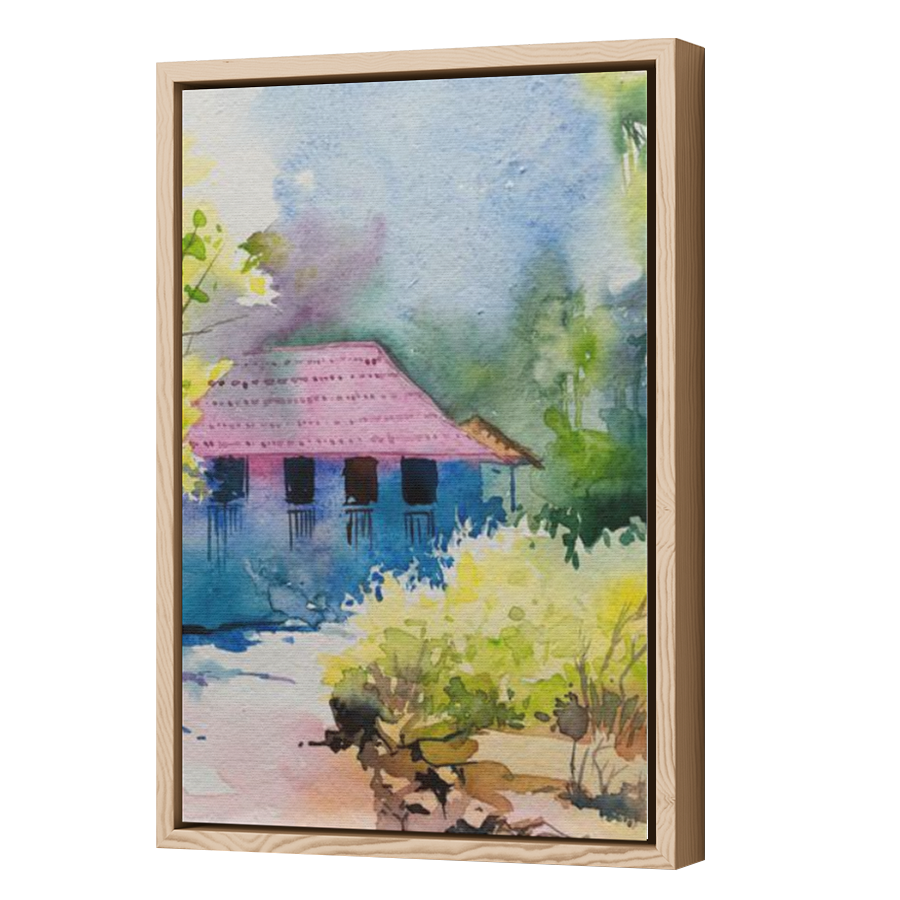 Thumbnail for Canvas - Wood Grain Floating Frame