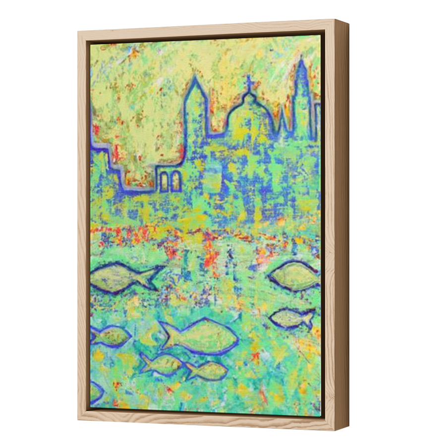 Thumbnail for Canvas - Wood Grain Floating Frame