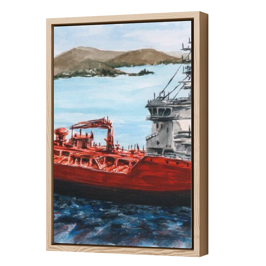 Thumbnail for Canvas - Wood Grain Floating Frame