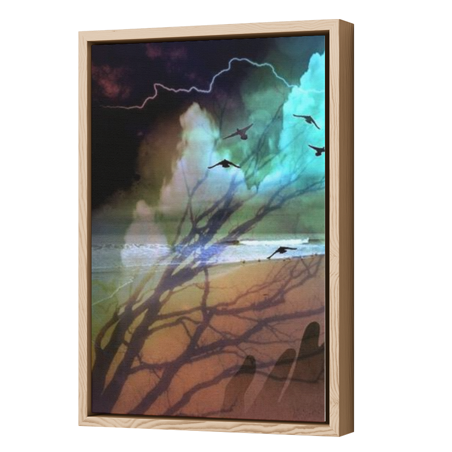 Thumbnail for Canvas - Wood Grain Floating Frame
