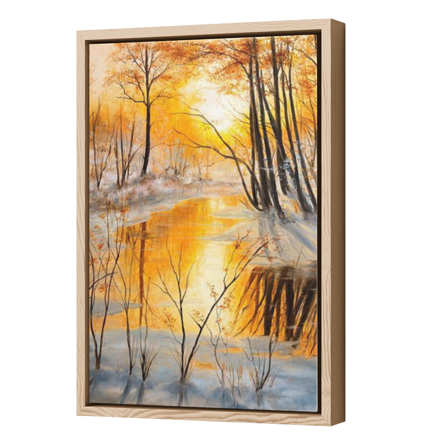 Thumbnail for Canvas - Wood Grain Floating Frame