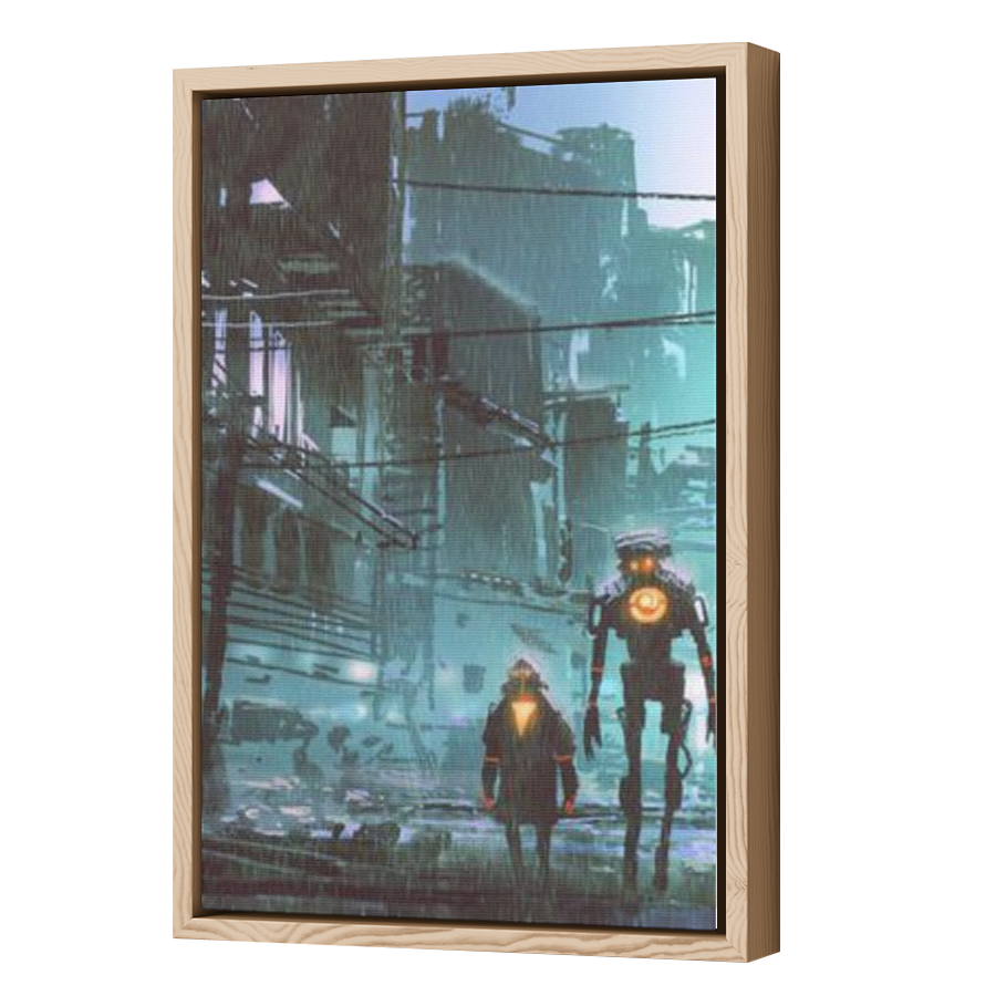 Thumbnail for Canvas - Wood Grain Floating Frame