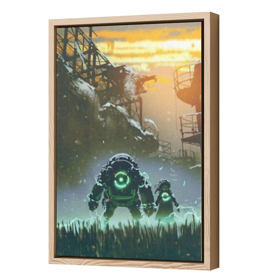 Thumbnail for Canvas - Wood Grain Floating Frame