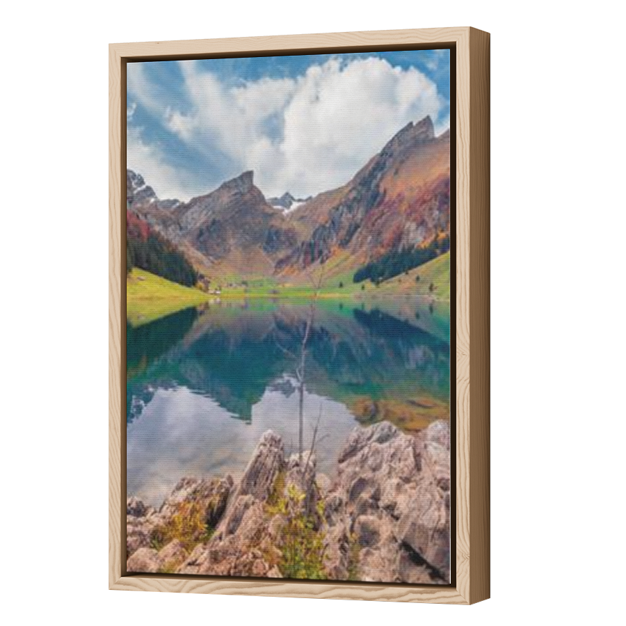 Thumbnail for Canvas - Wood Grain Floating Frame