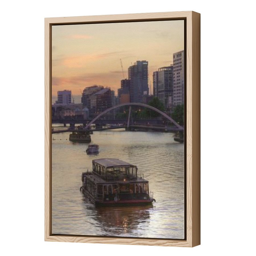 Thumbnail for Canvas - Wood Grain Floating Frame