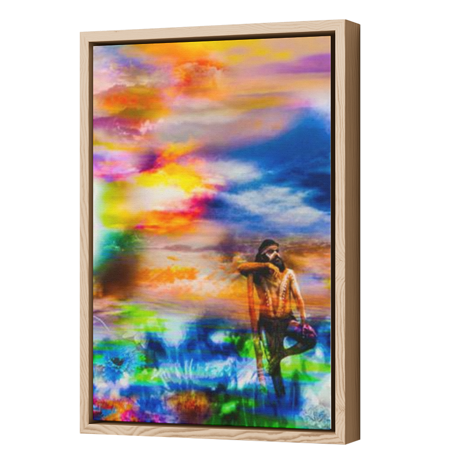 Thumbnail for Canvas - Wood Grain Floating Frame