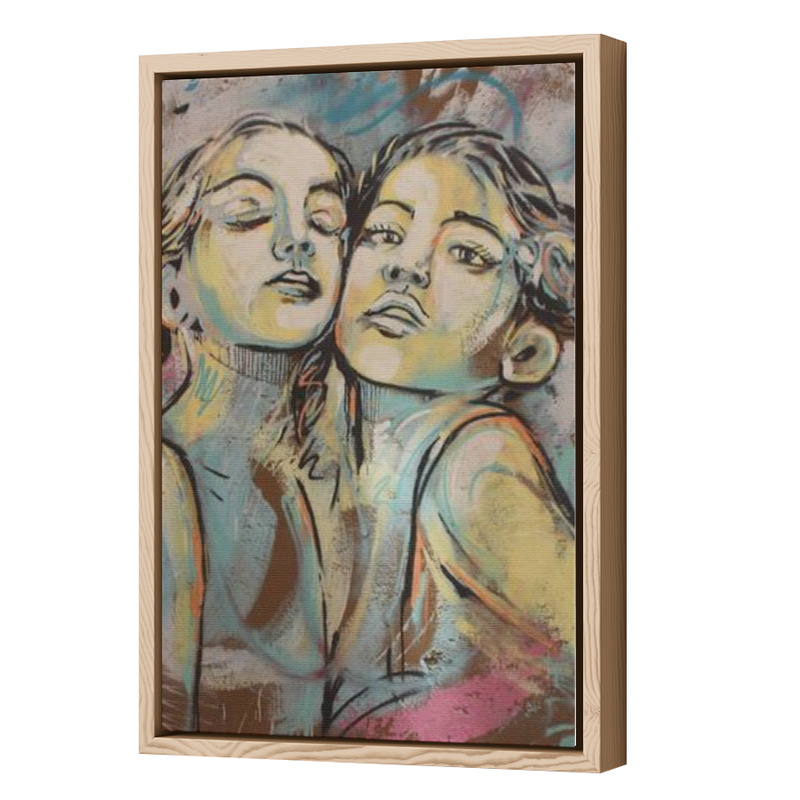 Thumbnail for Canvas - Wood Grain Floating Frame