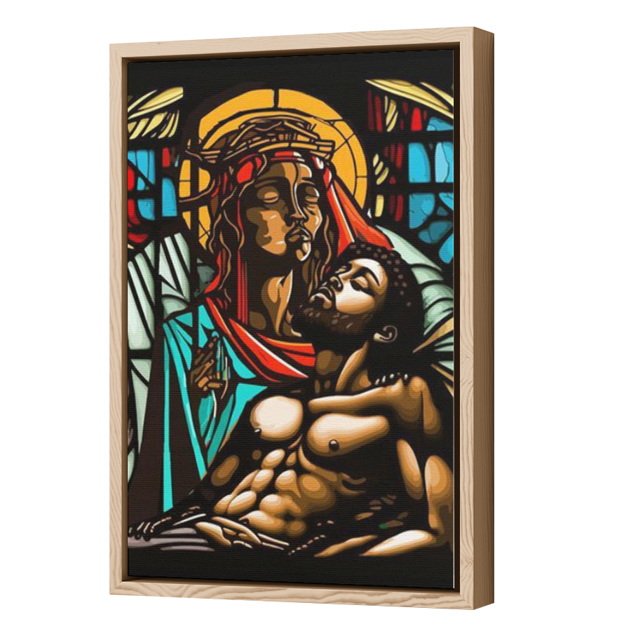 Thumbnail for Canvas - Wood Grain Floating Frame